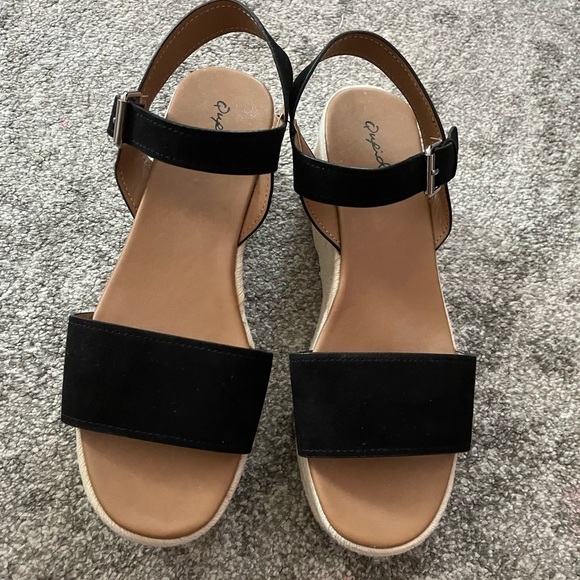 NEW- Qupid Big Bang Espadrille Wedge Sandals - Picture 7 of 17